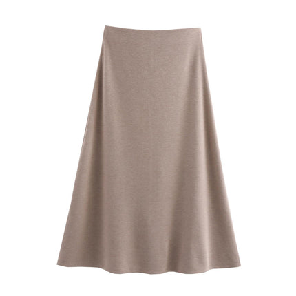 Foreign trade autumn and winter new European and American style knot decoration soft short sleeve top 0858673 Midi skirt 0858674