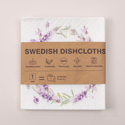 Kitchen Sponge Dishcloth Wholesale Multifunctional Water-Absorbing and Oil-Removing Scouring Pad Non-Woven Fabric German Wood Pulp Cotton Rag