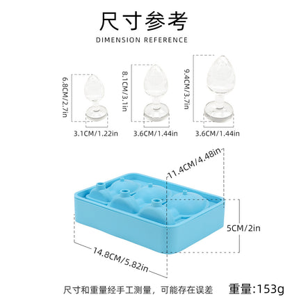 Creative Silicone Ice Tray Mold Party Whiskey Spoof Shape Mold Household Food Grade Ice Film with Funnel