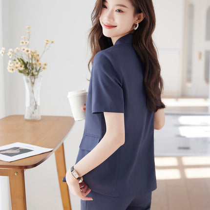 Professional Suit suit Women's Dress Temperament Slim Summer OL Commuter Tooling Hotel Front Desk Jewelry Store Work Clothes