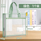 [green] horizontal version transparent double-layer pvc handbag + card business card 1322