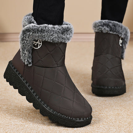 Women's Cotton Shoes New Cold-Proof and Warm High Boots Fleece-Lined Thickeneded Boots High-Top Soft-Soled Cotton Boots Outdoor Snow Boots