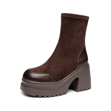 10cm High Elastic Boots for Women, 2026 Autumn New Thick-Soled Sock Boots, Long Boots, Versatile, Height-Enhancing, Slimming Boots