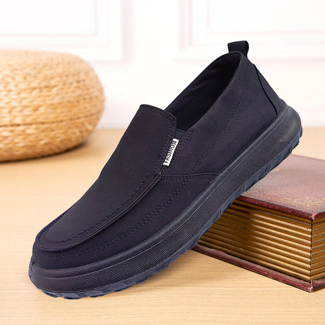 47 Extra Large Size Men's Shoes with Widened Forefoot, Flat Soft-Soled Canvas Shoes, Casual Old Beijing Style Shoes for Middle-Aged and Elderly Dads