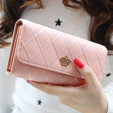 Factory wholesale new wallet female rhombus large capacity girl long wallet fashion mobile phone bag multi-card card holder