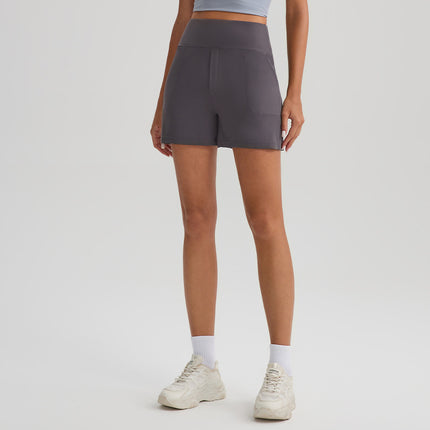 Yoga Shorts, Nude Sports Pants, Tight Yoga Pants, Pockets, Cycling, Running, Fitness, Breathable, Quick-Drying Sports Trend