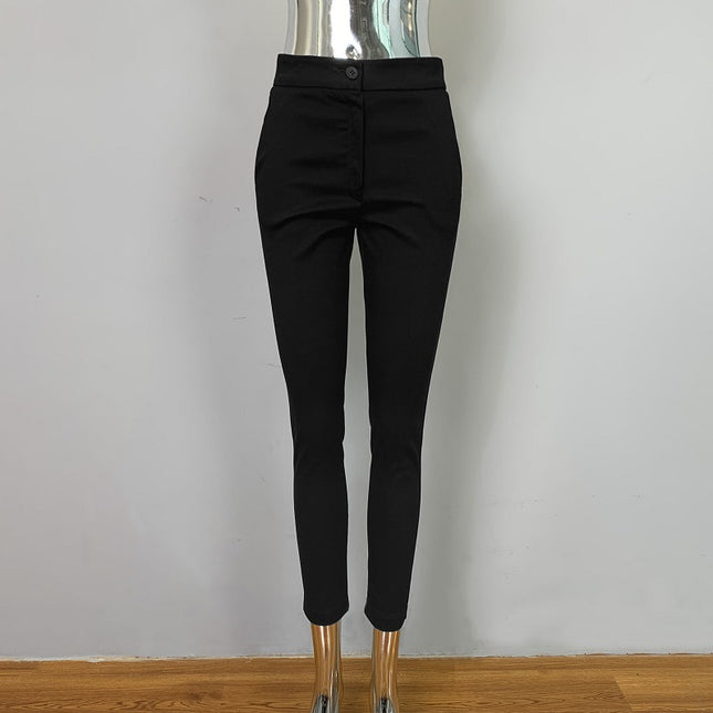 South Korea Dongdaemun Commuter Elastic Slim Slim Look Sexy Figure Elegant All-match Legs Casual Trousers Women