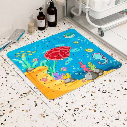 53*53cm bathroom anti-slip mat children's cartoon shower mat toilet mat PVC foreign trade spot hair generation
