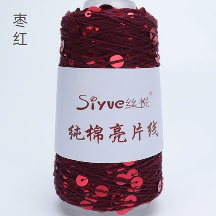 Siyue pure cotton sequined yarn size beads 3+6 hand-woven yarn tube yarn factory wholesale wool ball cross-border