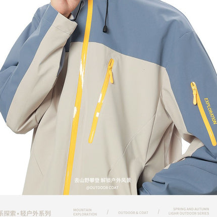 Bird's Nest Style Spring and Autumn Outdoor Jacket for Men, Windproof and Waterproof Mountaineering Jacket, Couple's Hiking Clothing
