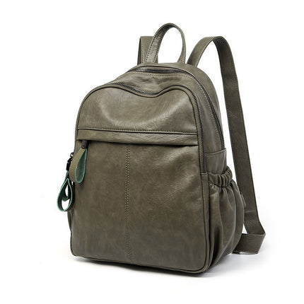 Large Capacity Backpack New Female College Student PU Backpack Korean Style Amazon Sweet Fresh Multi-Pocket Bag