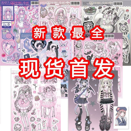 [in stock] September New domi Character Sticker South Korea Ping for ins Spice Girls Sticker DIY Mobile Phone Shell Mobile Phone Account