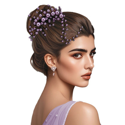 Nais Ns255 Bridal Wedding Pearl Hair Accessory Simple and Elegant Hair Comb Fashionable Long Hair Comb for Wedding Dress