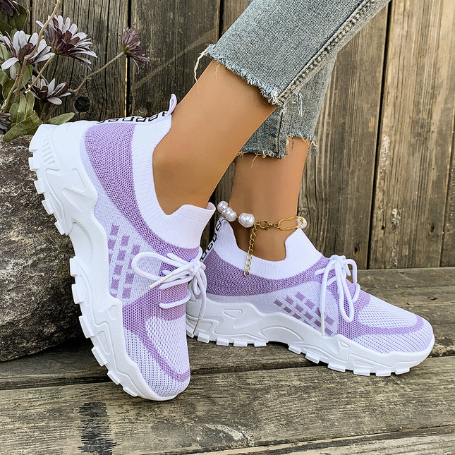 Summer New Women's Sneakers, Casual Versatile Shoes, Cross-Border Dropshipping, Mesh Breathable Running Thick-Soled Dad Shoes