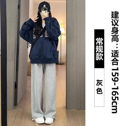 Women's Pants for Autumn 2024 New plus size Pear-shaped Body chubby girl Slimming Straight Black Sports Casual Pants