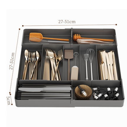 Kitchen Drawer Partition Tableware Storage Box Knife and Fork Chopsticks Storage Rack Kitchenware Storage Household Cabinet Built-in Partition