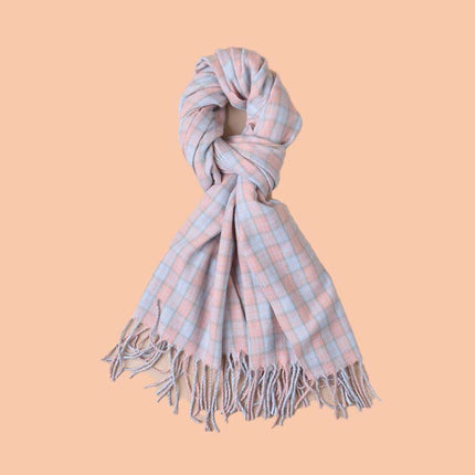 Autumn and Winter New Small Square All-match Tassel Cashmere Scarf Thickened Warm Shawl Cold-proof Unisex