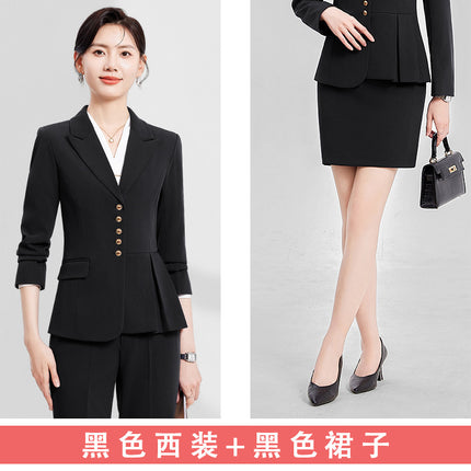 Suit suit Women's Autumn Korean Style Temperament Professional Jewelry Store Sales Office Front Desk Guide Work Clothes Work Suit