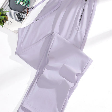 2025 New Summer Sun Protection Clothing for Women, Ice Silk Quick-Drying Pants for Couples, Thin, Same Style for Men and Women, Drapedy High-Elastic Casual Pants