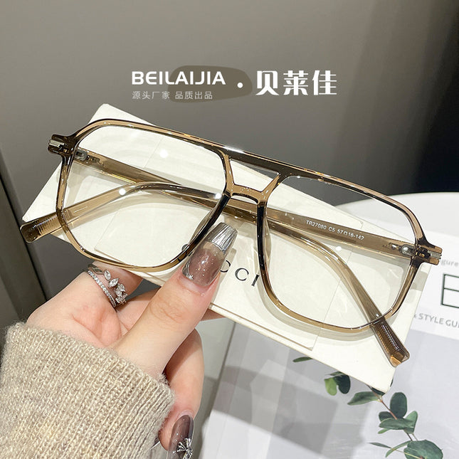 Vintage Women's Blue Light Blocking Glasses, Plain Frame, Chinese Trendy Style, Korean Style for Men, Anti-Radiation, Cross-Border Wholesale, New Fashionable Trendy Style