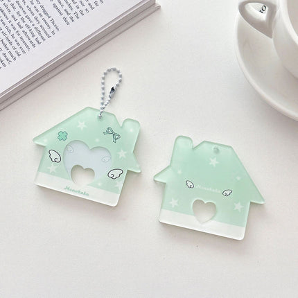 Original Star Little House 2inch Id Photo Card Holder Small Card Storage Card Holder Keychain Storage Pendant Card Holder