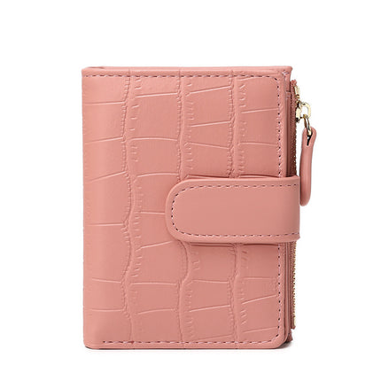 2026 New Style Fresh and Versatile Crocodile Pattern Women's Card Holder Korean Version Mini Portable Folding Short Coin Purse
