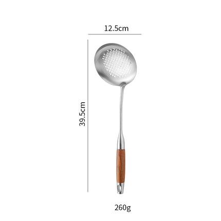 Cross-Border Kitchenware 316 Stainless Steel Spatula for Cooking Household Soup Spoon Rosewood Handle Spatula Kitchen Utensils Frying Spoon