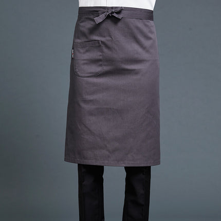 Chef's Half-length Apron Men's Waist Short Rear Kitchen Work Clothes Catering Work Uniform