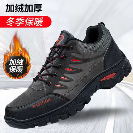 Mountaineering Sports Men's Shoes Outdoor Sports Leisure Waterproof Non-slip Construction Site Work Labor Protection Shoes Warm Cotton Trendy Shoes