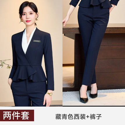 High-end Suit Dress Women's New Autumn High-end Professional Temperament Jewelry Shop Beauty Salon Hotel Front Desk Work Clothes