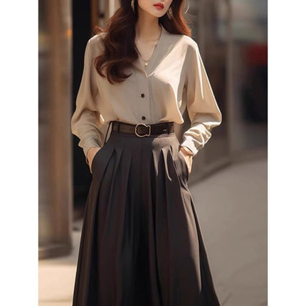 Spring and autumn clothes with a set of fashionable and dignified atmosphere light luxury high sense salt light mature skirt two-piece suit women