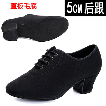 Dancing Shoes Women's Dancing Shoes Soft-soled Latin Dance Shoes Middle-heel Square Dance Teacher Shoes Adult Breathable Single-layer Shoes