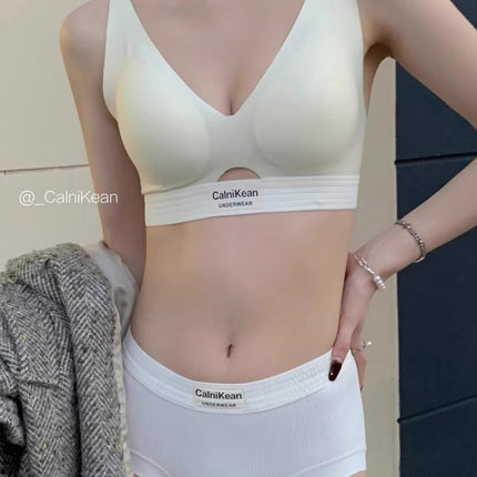 Traceless All-round Fixed Cup Milk Leather Soft Litching Underwear Women's Small Chest Gather-up Large Traceless Bra Women