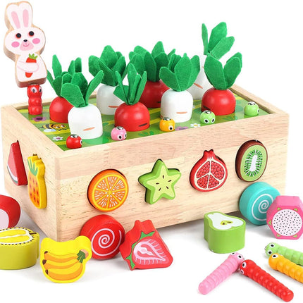 3 Cross-Border Kidsren's Educational Toys Farm Orchard Shape Building Blocks Matching Insect Catching and Carrot Pulling Intelligence Box Toys