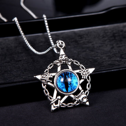 Personalized fluorescent jewelry trendy men's domineering eyes accessories luminous necklace men's trendy all-match brother pendant