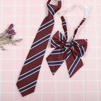 Wine red dark blue stripes (tie collar flower)