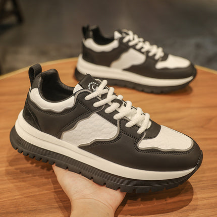 New Autumn Men's Casual Sneakers Trendy Fashion Breathable Versatile Thick-Soled White Shoes
