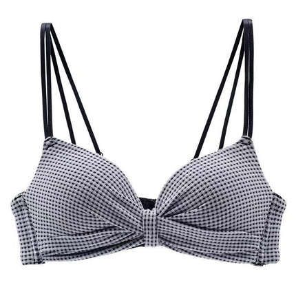 Summer Beautiful Back Bra for Women with Small Breasts, Push-Up Girl's Triangular Cup Adjustable Wire-Free Bra, Seamless Bra Set