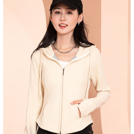 Graphene Hooded Short Jacket, Slim Fit, Versatile Double-Sided Fleece Sweatshirt, Cardigan, Heated Short Style for Autumn and Winter, Slim Fit