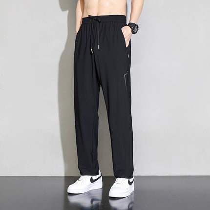 Summer Thin Ice Silk Pants Men's Dape Loose Leg Air Conditioning Pants Summer Breathable Casual Sports Pants