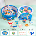 [bucket] 30 fish + cards + 2 fishing rods + dice + ziplock bag