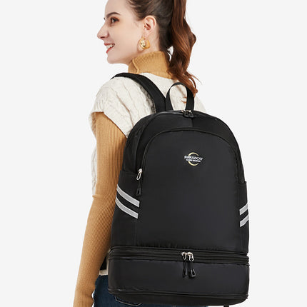 Shouldcat Dry and Wet Separation Luggage Storage Backpack, Large Capacity, Versatile, Durable, Lightweight Travel Backpack for Business Trips