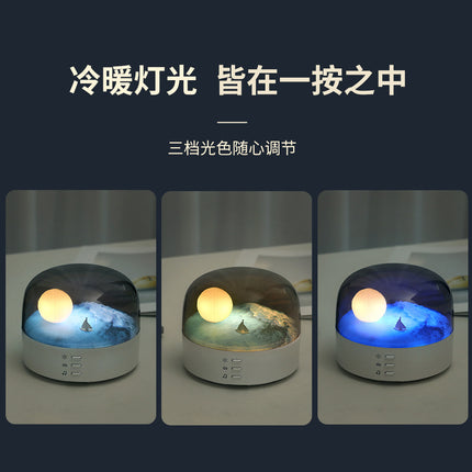 Creative Crescent Night Light Bluetooth Speaker High Color Value Ornaments Eye Protection Atmosphere Light Indoor Night Light Birthday Gift