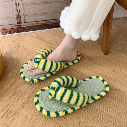 2026 New Women's Slippers, Autumn New Arrivals, Soft-Soled Non-Slip Plush Flip-Flops, Cute Cartoon Style for Dormitory and Home Use