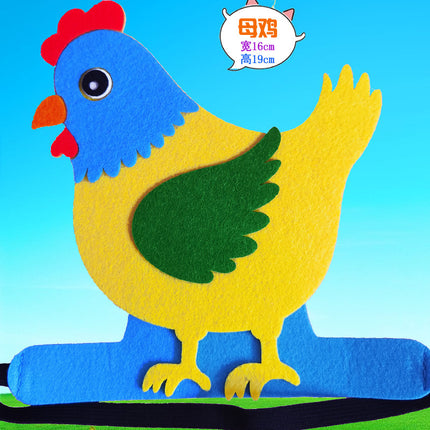 Eagle Catch Chicken Picture Book Story Props Hat Kindergarten Game Performance Headwear Mask Makeup Dress Headband