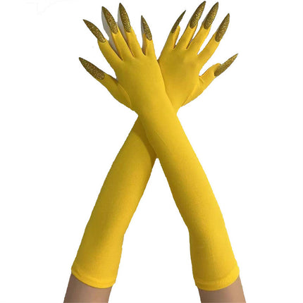 48cm European and American Fashion Halloween Gloves Long Nails Ghost Claw Gloves Long Performance Props Costume Black Red Claw