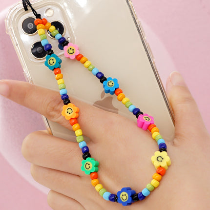 Factory direct supply handmade beaded mobile phone lanyard bluetooth speaker lanyard flashlight fan selfie stick U disk sling