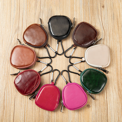 Cross-border hot-selling retro leather coin purse multi-functional first layer cowhide mini zipper small wallet wholesale