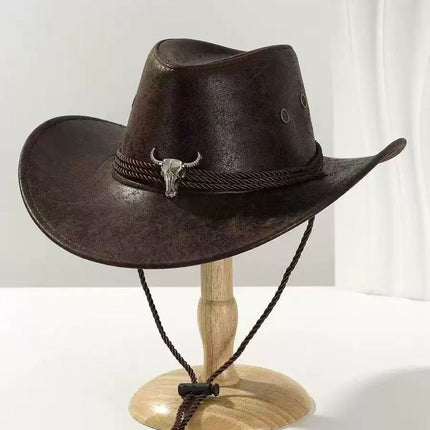 Solid Color Light Board Felt Western Cowboy Hat Outdoor Autum Hat Women's Simple French Hat Men's High-End