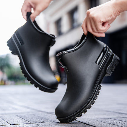 Couple Style Thickened Men's and Women's Outdoor Waterproof Anti-Slip Portable Rain Boots Wholesale Takeaway Rain Boots Short-Tube Women's Rain Boots